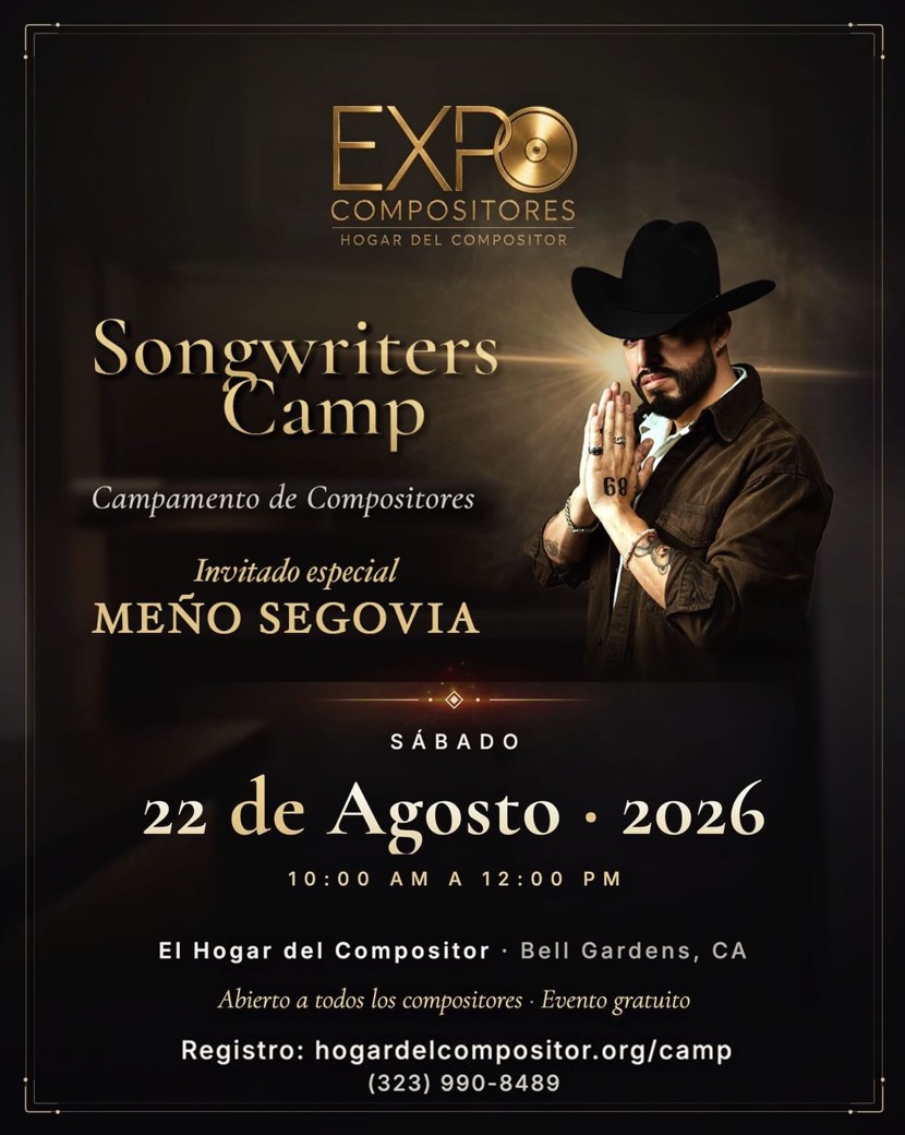 Save the Date: Songwriters Camp, sábado 22 de agosto de 2026